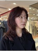 カシスカラー暖色カラーピンクラベンダーブリーチなしカラー
