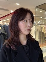 ノラ ヘアーサロン(NORA HAIR SALON)&nbsp;カシスカラー暖色カラーピンクラベンダーブリーチなしカラー