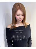 ナチュラルベージュ/ブリーチなしカラー/髪質改善