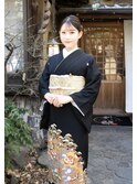 黒留袖レンタル　黒留袖着付け