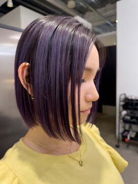 バンクスヘアー(BANK'S HAIR) 髪質改善　艶バイオレット×ワンレンボブ