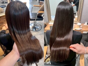 スイート ヘアデザイン(Suite HAIR DESIGN)の写真/強いクセ毛・うねりなどで諦めていた人も、まるで地毛の様なストレートヘアが叶う☆毎日のセットも時短に!!