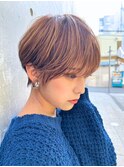 【似合わせ白髪ぼかし】細めハイライト/くすみベージュ/ボブ