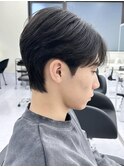 ダウンパーマ／ブルーブラック／フェザーパーマ