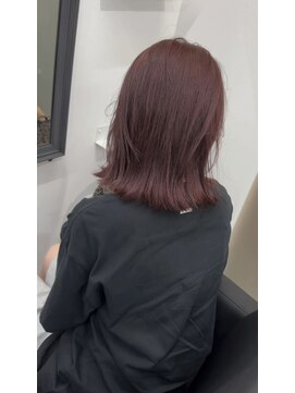 アマテラスゼロ 新宿(AMATELAS zero) 外ハネボブ/カシスピンク/ブリーチなしカラー/暖色カラー