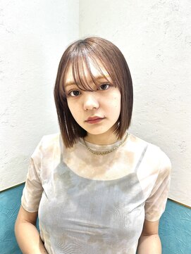 ロンド レグリーズ 立川(Lond leglise) ミニボブレイヤー/レイヤーカット/グレーブラウン/顔周り/立川