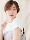 ボルドーカラーかきあげ前下がりショートTd2上尾20代30代40代