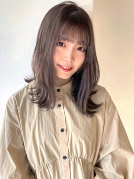 アモレット 天文館店(amoretto) 外ハネ アッシュ 顔周りカット 前髪カット 透明感カラー