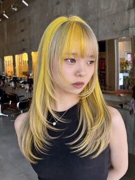 ヒビヲ 天神警固(HIBIO) ケアブリーチダブルカラーレイヤーカットデザインカラー