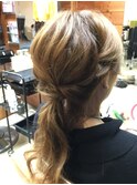 ポニーテール風簡単アレンジ