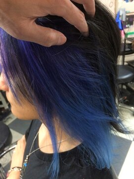 トリックストア(TRICK STORE) インナーカラー青~水色のグラデーションTRICK style!