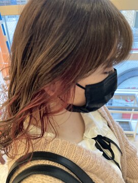 キャパ(CAPA) 【CAPA茅ヶ崎 岩崎裕司】インナーカラー・レッドピンク