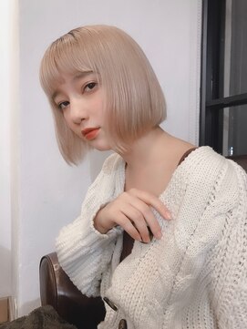 エムスラッシュ みなとみらい馬車道店(M SLASH) M.SLASH馬車道/金髪/ハイトーン/外国人風/小顔/ぱっつんボブz1