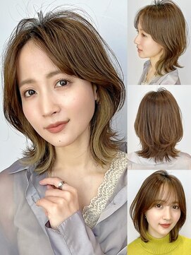 アフロート ルヴア(AFLOAT RUVUA) 【レイヤーボブ 】×【イヤリングカラー 】アフロート京佳