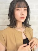 【ダークカラー】外はねミディアム【グレージュ】