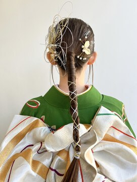 トルネード(TORNADO) 卒業式 成人式振袖袴ヘアセット 金箔ヘア 水引きヘア K0807