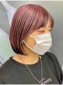 【デザインカット】綺麗なラインのボブ×逆インナーカラー◎