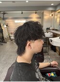 #ベリーショート#ダークアッシュ#ニュアンスパーマ#韓国マッシュ
