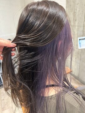 ヘア ルーナ バイ アプリーレ(hair lune by Aprire) 20代30代40代インナーカラーイヤリングカラー☆透明感ラベンダー