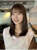 【あきら】ミディアムレイヤーカット顔まわりレイヤー