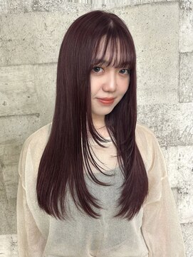 リサ グランシェ(RISA granche) 顔周りレイヤーカット 髪質改善酸熱トリートメント 暖色カラー