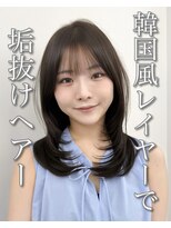 アマトウキョウ アユンチェ(AMA TOKYO×AYUNCHE)&nbsp;韓国ヘア　透明感カラー　2wayバング  レイヤーカット   顔周り