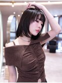 レイヤーカット/顔まわりレイヤ/デザインカラー/アッシュカラー