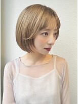 カバーヘア ブリス 北浦和(COVER HAIR bliss)&nbsp;丸みショート×ミルクティーベージュ/透明感ハイトーンp北浦和