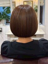 リッチ 横須賀中央店(Rich)&nbsp;白髪ぼかしハイライト オレンジブラウン ボブ 丸みショート 30代