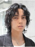 大分ツイストスパイラルパーマメンズカットラウンドウルフゆるめ