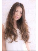 ハイライトグラデーションブロンドカラーセミウェットウェーブ
