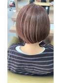 ピンク×ハイライト×コンパクトボブ