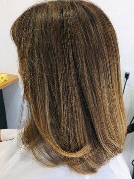 ヘアーカルチャー おゆみ野店(HAIR CULTURE) ミディアムカラースタイリング髪質改善カラーストレート