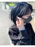 ◇ブリーチ無しで透明感を♪ブルーブラック！