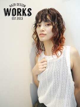 ワークス ヘアデザイン(WORKS HAIR DESIGN) 前髪パーマウルフスパイラルパーマ