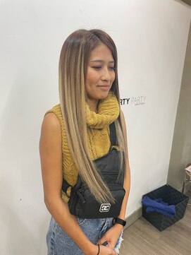 パーティパーティ ヘア(PARTYPARTY hair) バレイヤージュ風/プルエクステ/巻髪/ロング/インナーカラー