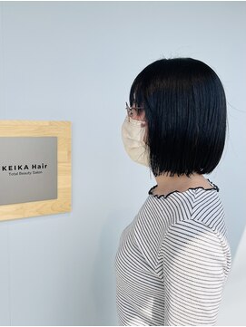 ケイカヘア(KEIKA Hair) ダークブルーカラーボブヘア