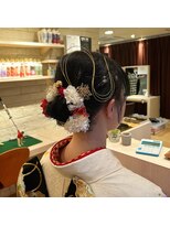 ティーワン 神埼店(T-one) ■成人式用 シニヨン×花飾×水引×金箔