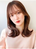韓国風エギョモリ再現性★くびれ外ハネミディ大人可愛い小顔