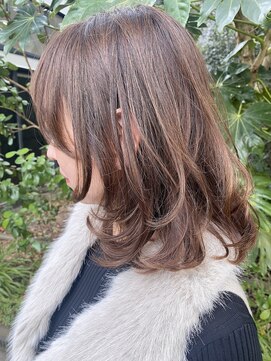 サラ 山口店(SARA) ミディアムレイヤー柔らかラベンダーカラースタイル