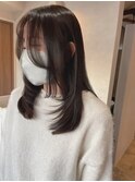暗めグレージュ/シャギー