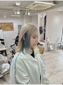 ミルクティーベージュインナーブルーハイトーン成増