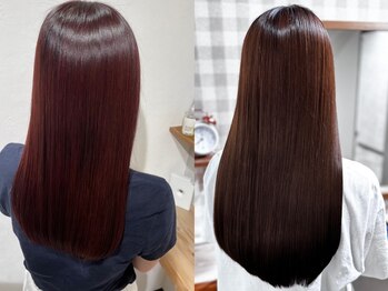 ウノ ア ウノ(uno a uno)の写真/まっすぐすぎない自然な仕上がりの酸性ストレート取扱い◎ダメージレスで乾かすだけでうる艶髪が叶う♪