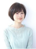チェリーブラウン美髪ショートボブ/暗めカラー