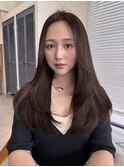 美髪レイヤーカット/顔まわりレイヤー/くびれロングレイヤー