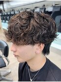 緩めシャドウパーマ韓国上げ下ろしできる波巻きスパイラルパーマ