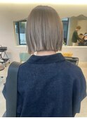 【MISATO】切りっぱなしボブ_グレージュカラー_ブリーチカラー