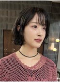 栄外ハネナチュラル大人可愛い切りっぱなしボブ