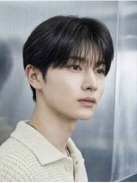 ノラキチジョウジ(NORA KICHIJOJI) 黒髪ラウンドマッシュツーブロックダウンパーマニュアンスパーマ