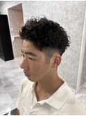 メンズショートピンパーマ